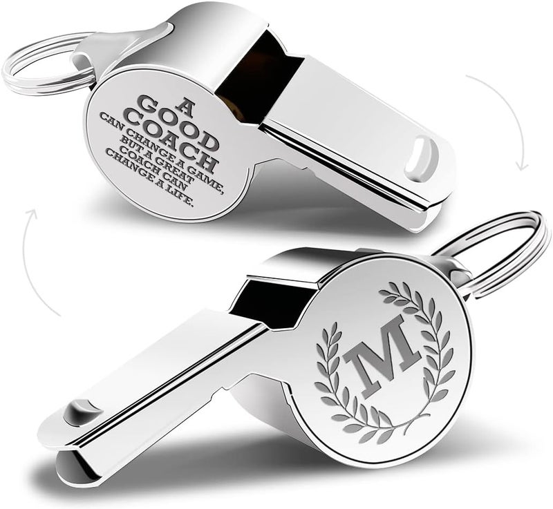 fkovcdy Initial Coach Gifts, Whistle for Coaches, Whistle Emergency, Thank You Coach Gifts, Personalized Monogram Coaches Whistle - Image 2